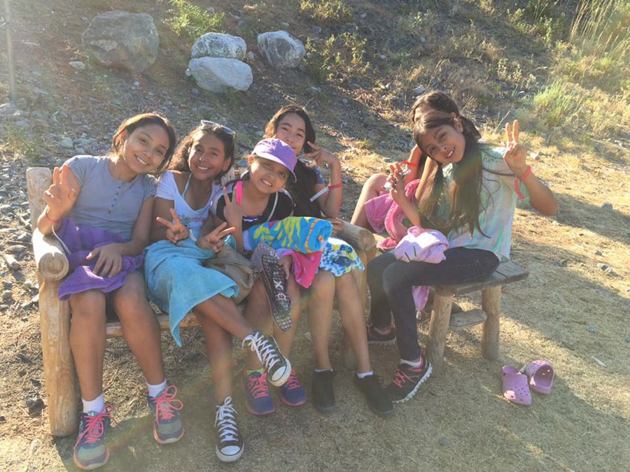 Summer Program girls on outdoor field trip